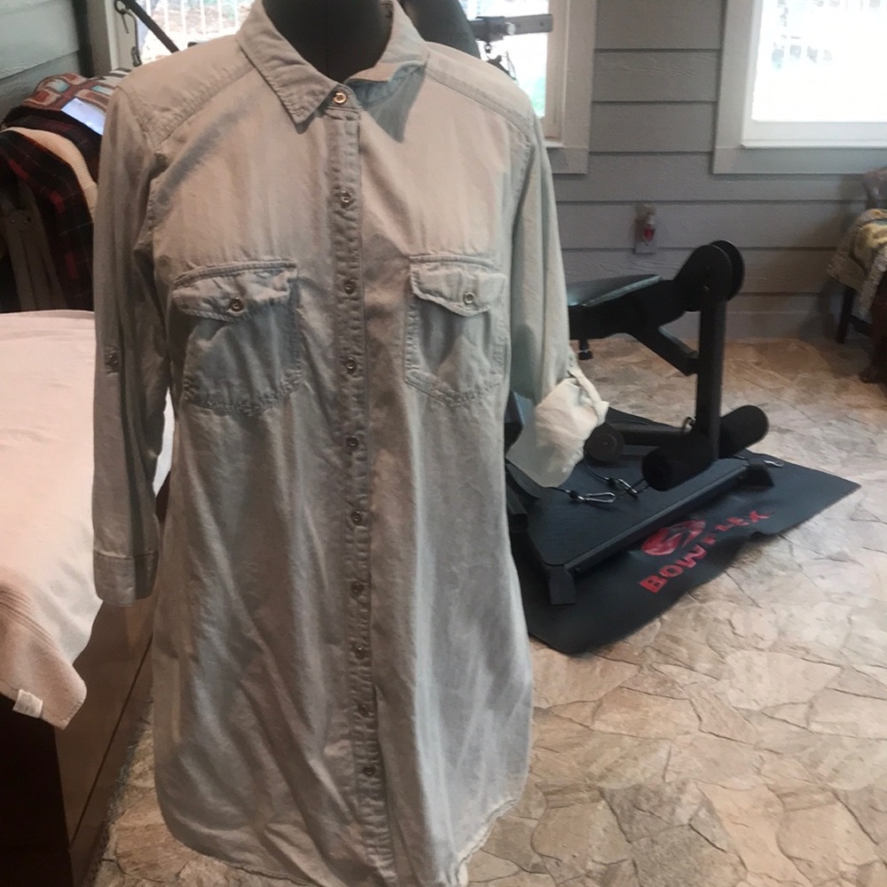 Wax Jean Shirt Denim Top Blouse Size 2XL